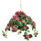 25" Hanging Bougainvillea Basket Fuschia – Lush Artificial Flower Basket for Home & Outdoor Décor
